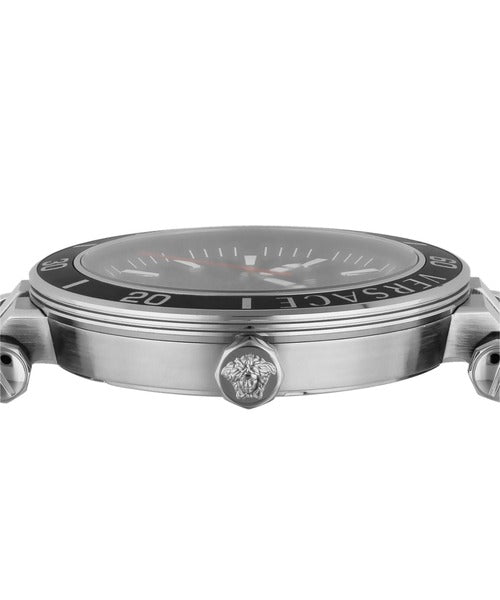  Shop Authentic Versace Greca Sport Quartz Black Dial Black Leather Strap Watch For Men - VEZ300221 - Luxxuri