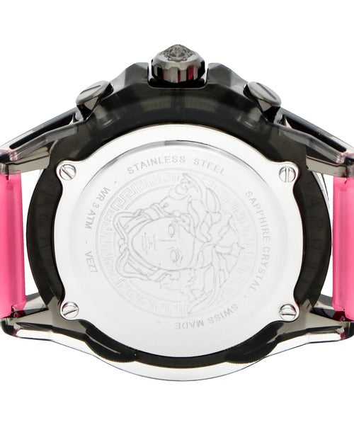  Shop Authentic Versace Icon Active Chronograph Quartz Black Dial Pink Rubber Strap Watch For Men - VEZ700221 - Luxxuri