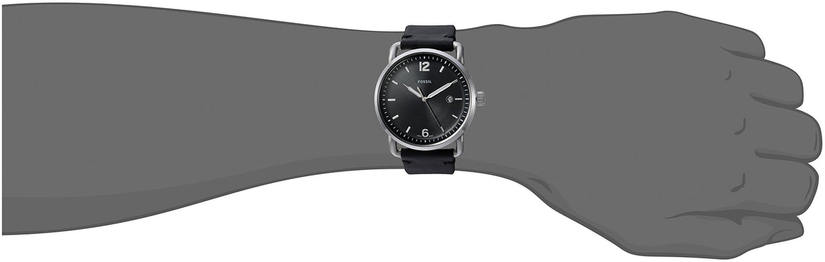  Shop Authentic Fossil The Commuter Black Dial Black Leather Strap Watch for Men - FS5406 - Luxxuri
