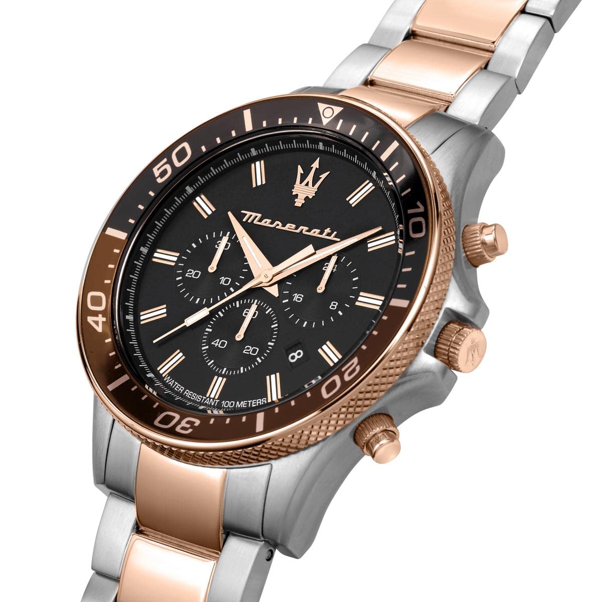  Shop Authentic Maserati SFIDA Chronograph Black Dial Two Tone Steel Strap Watch For Men - R8873640009 - Luxxuri