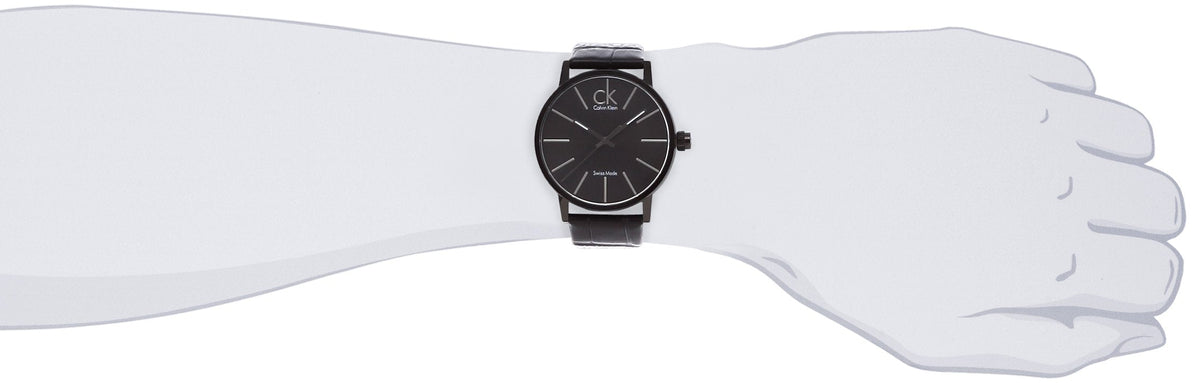  Shop Authentic Calvin Klein Post Minimal Black Dial Black Leather Strap Watch for Men - K7621401 - Luxxuri