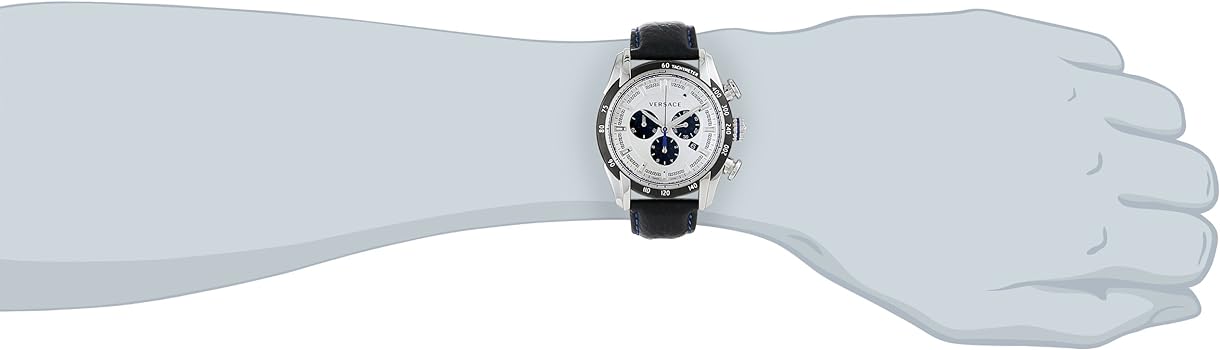  Shop Authentic Versace V-Ray Quartz Silver Dial Black Leather Strap Watch for Men - VDB010014 - Luxxuri