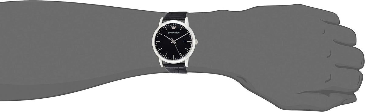  Shop Authentic Emporio Armani Luigi Quartz Black Dial Black Leather Strap Watch For Men - AR2500 - Luxxuri