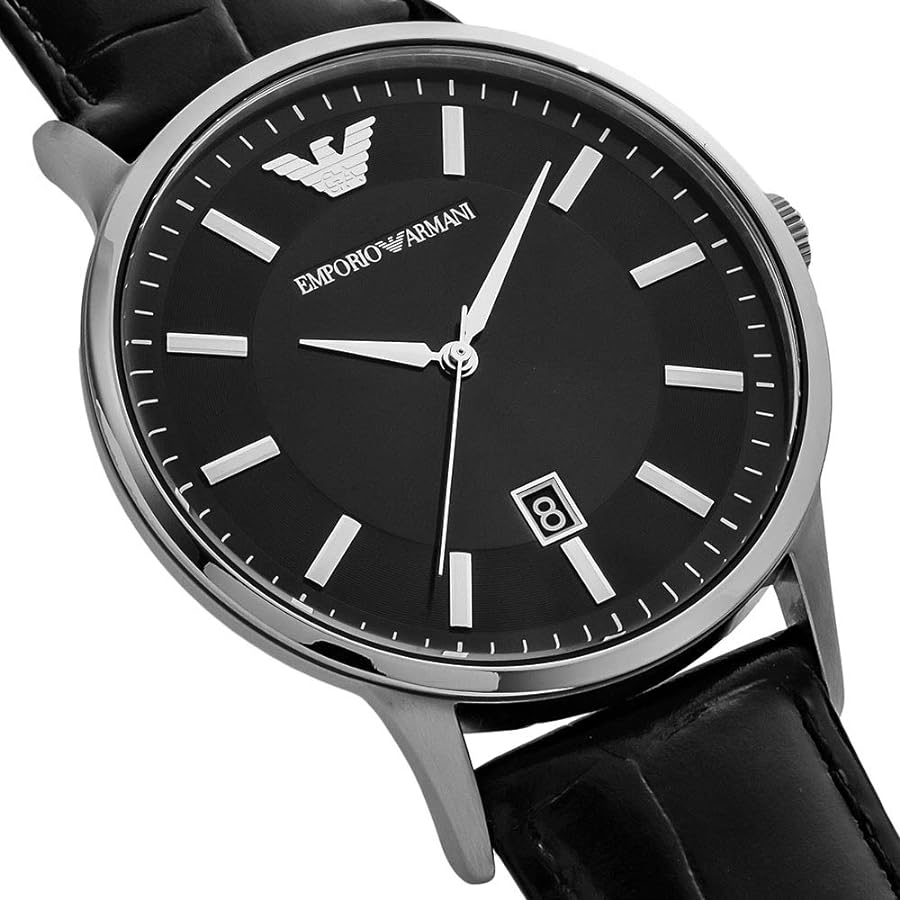  Shop Authentic Emporio Armani Renato Analog Black Dial Black Leather Strap Watch For Men - AR11186 - Luxxuri
