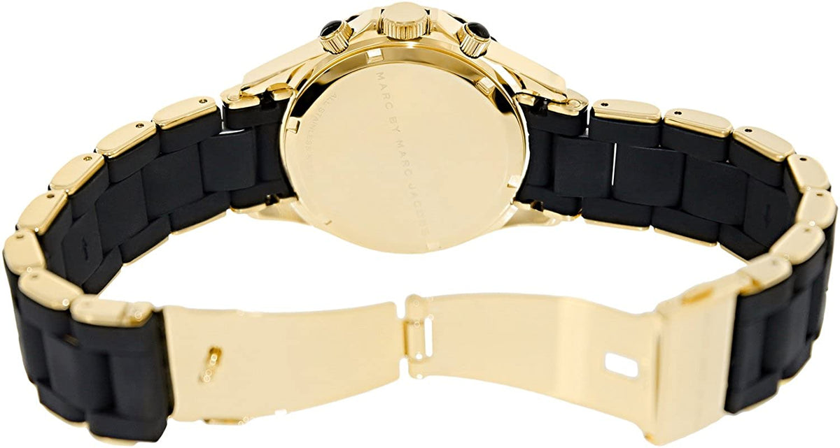  Shop Authentic Marc Jacobs Rock Chronograph Black Dial Black Silicone Strap Watch for Women - MBM2598 - Luxxuri