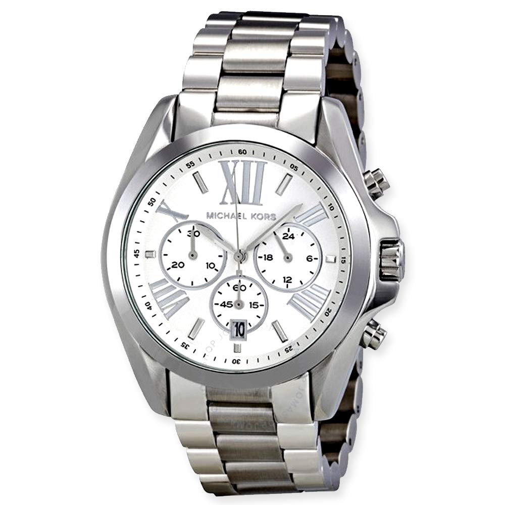  Shop Authentic Michael Kors Bradshaw Silver Dial Silver Steel Strap Watch for Men - MK5535 - Luxxuri