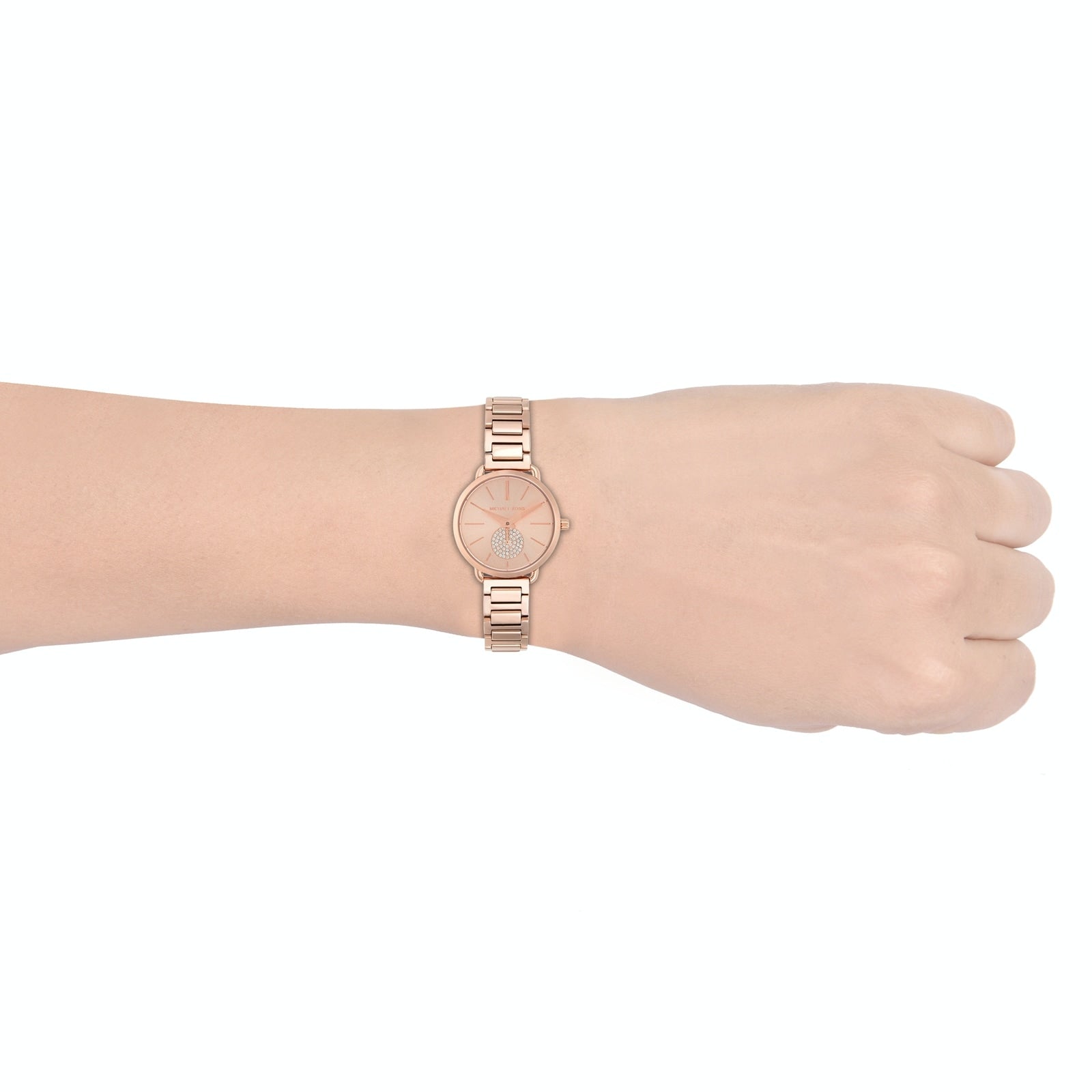  Shop Authentic Michael Kors Portia Analog Quartz Rose Gold Dial Rose Gold Steel Strap Watch For Women - MK3839 - Luxxuri