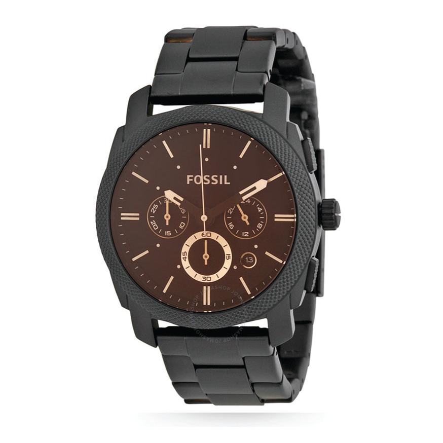  Shop Authentic Fossil Machine Chronograph Black Dial Black Steel Strap Watch for Men - FS4682 - Luxxuri
