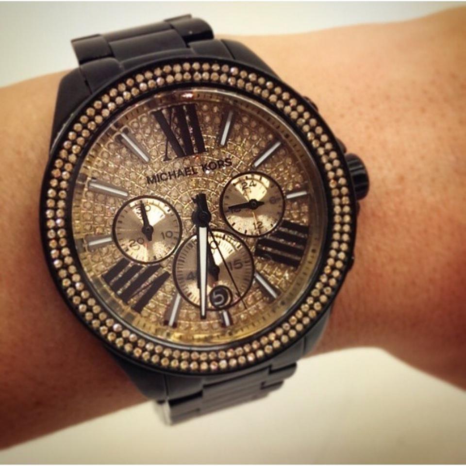  Shop Authentic Michael Kors Wren Chronograph Gold Dial Black Steel Strap Watch for Women - MK5961 - Luxxuri