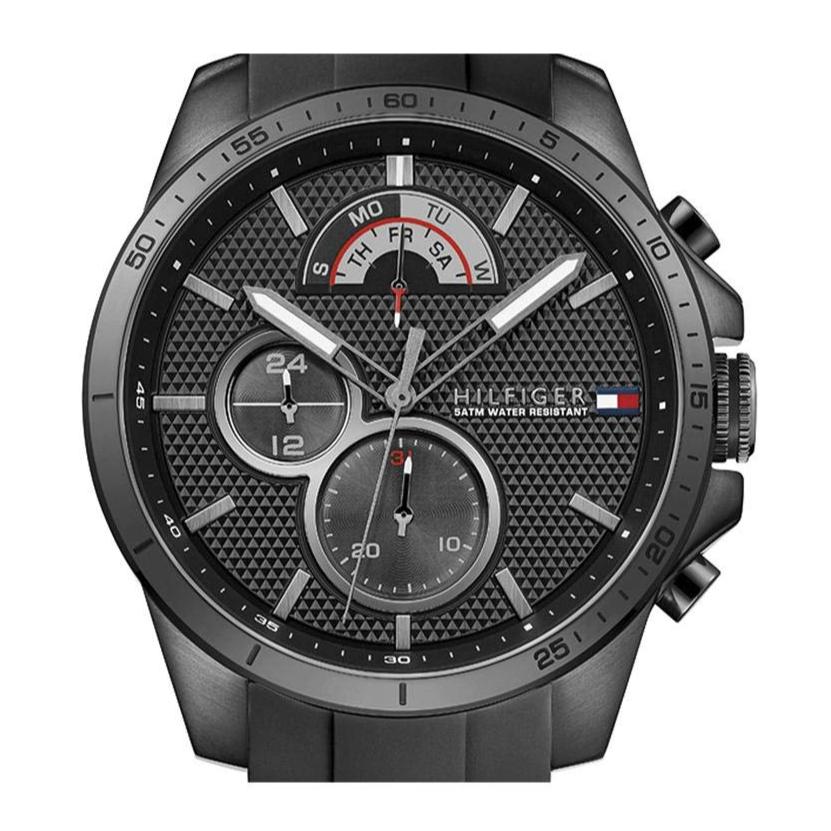  Shop Authentic Tommy Hilfiger Decker Black Dial Black Rubber Strap Watch for Men - 1791352 - Luxxuri