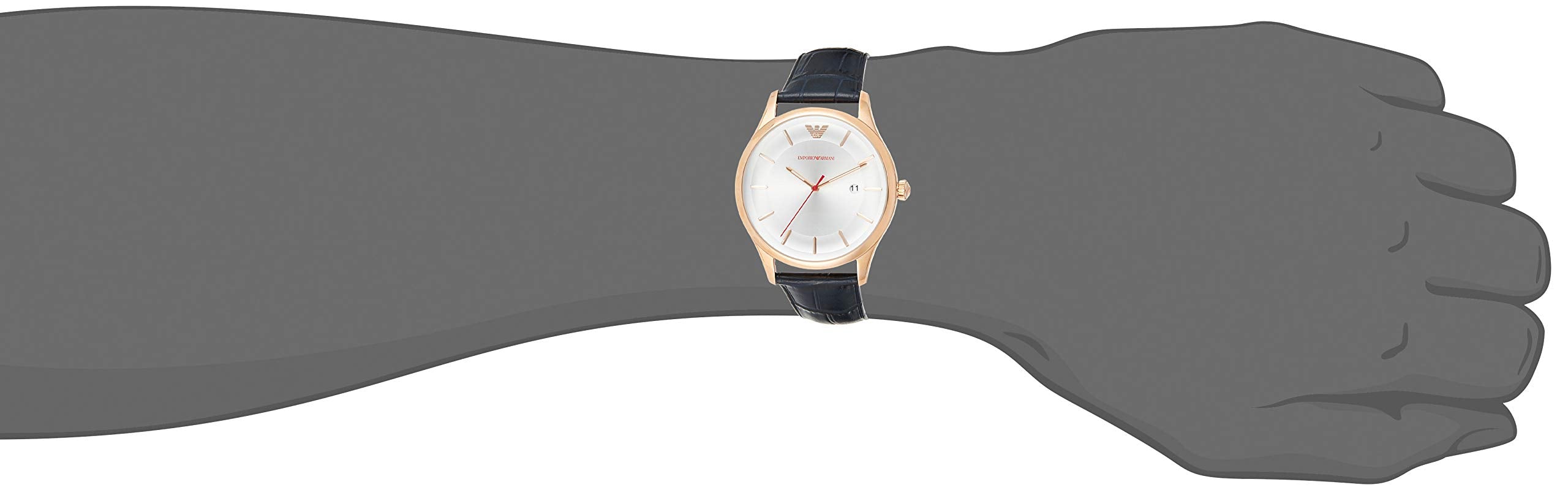  Shop Authentic Emporio Armani Classic Silver Dial Blue Leather Strap Watch For Men - AR11131 - Luxxuri