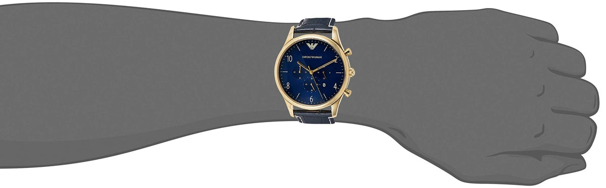  Shop Authentic Emporio Armani Chronograph Midnight Blue Dial Blue Leather Strap Watch For Men - AR1862 - Luxxuri