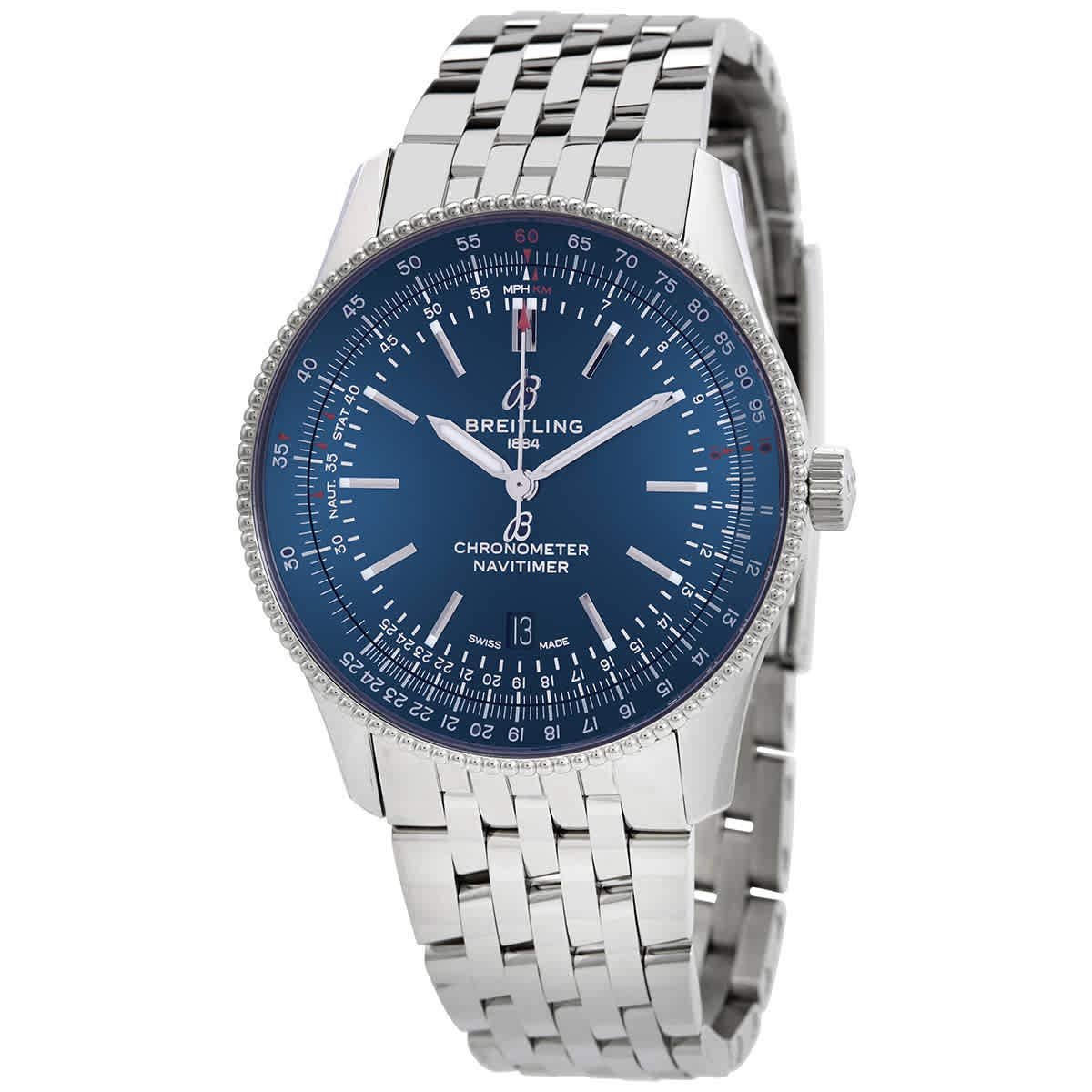  Shop Authentic Breitling Navitimer Automatic 41mm Blue Dial Silver Steel Strap Watch for Men - A17326161C1A1 - Luxxuri