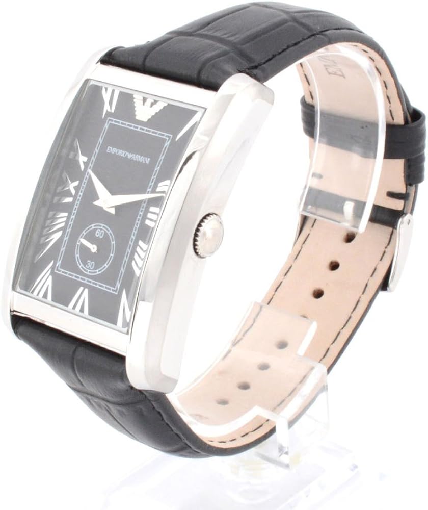  Shop Authentic Emporio Armani Classic Analog Black Dial Black Leather Strap Strap Watch For Men - AR1604 - Luxxuri