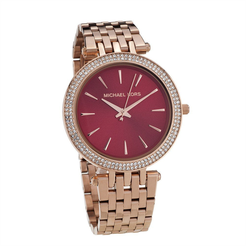  Shop Authentic Michael Kors Darci Red DIal Rose Gold Stainless Steel Strap Watch for Women - MK3378 - Luxxuri