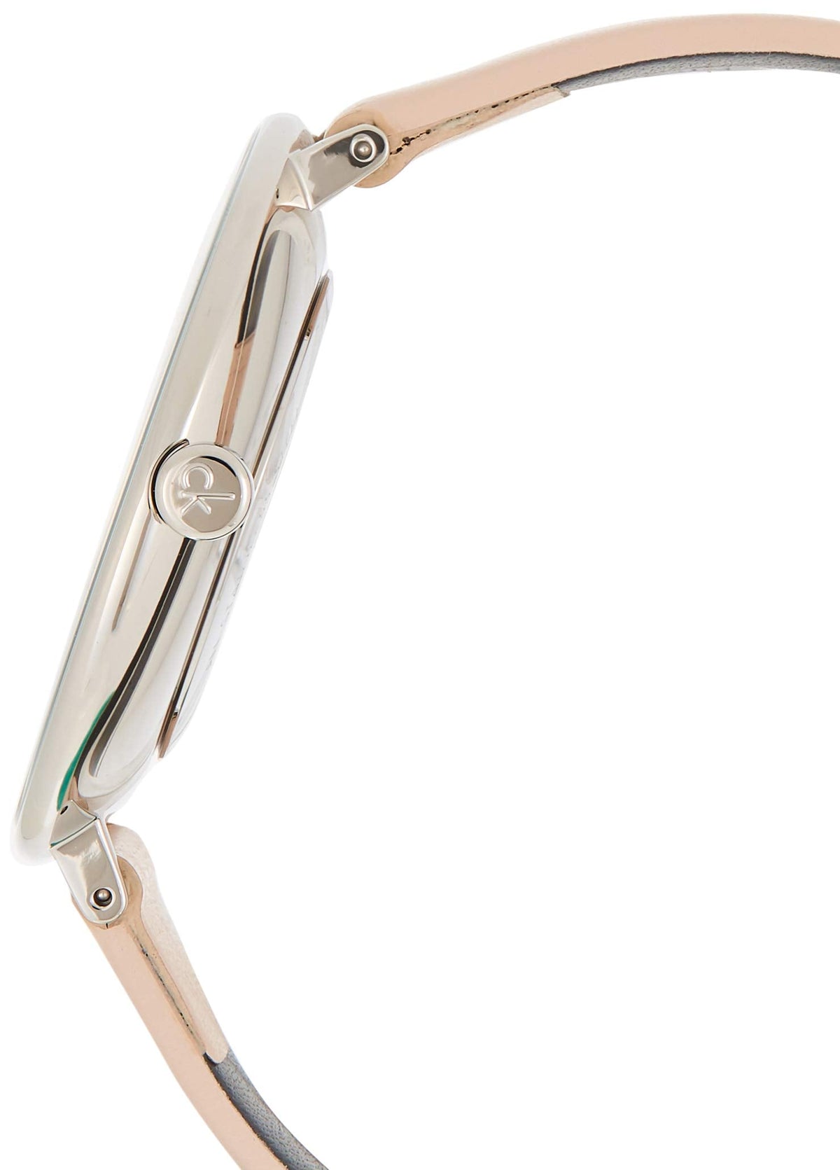  Shop Authentic Calvin Klein Rise White Beige Dial Beige Leather Strap Watch for Women - K7A231XH - Luxxuri