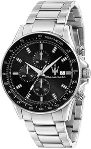  Shop Authentic Maserati SFIDA Chronograph Black Dial Silver Steel Strap Watch For Men - R8873640015 - Luxxuri
