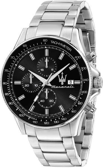  Shop Authentic Maserati SFIDA Chronograph Black Dial Silver Steel Strap Watch For Men - R8873640015 - Luxxuri