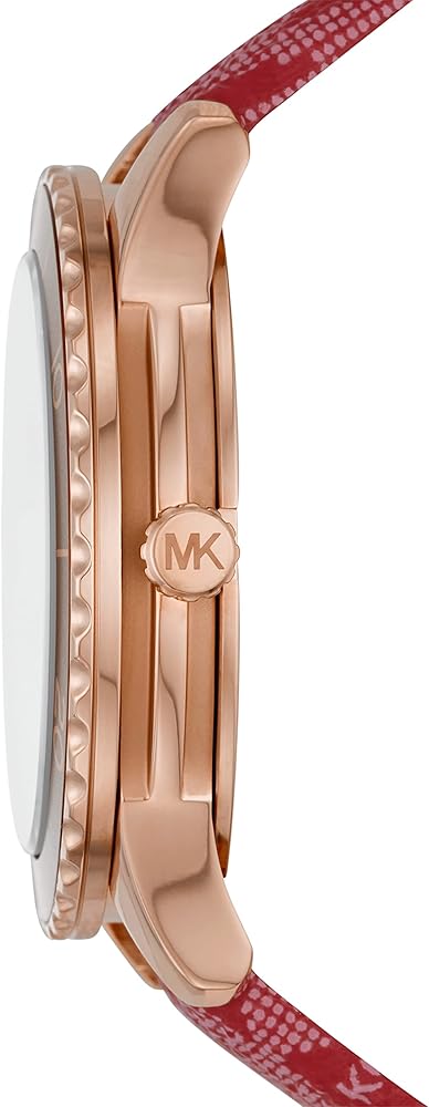  Shop Authentic Michael Kors Runway Three-Hand Quartz Red Dial Red Leather Strap Watch For Women - MK7179 - Luxxuri