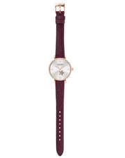  Shop Authentic Emporio Armani Meccanico Automatic Silver Dial Burgundy Leather Strap Watch For Women - AR60044 - Luxxuri