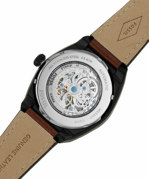  Shop Authentic Fossil Everett Automatic Analog Black Dial Brown Leather Strap Watch for Men - ME3207 - Luxxuri