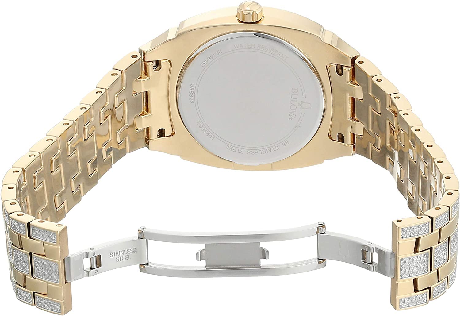  Shop Authentic Bulova Phantom Crystal Silver Dial Two Tone Steel Strap Watch for Men - 98B323 - Luxxuri
