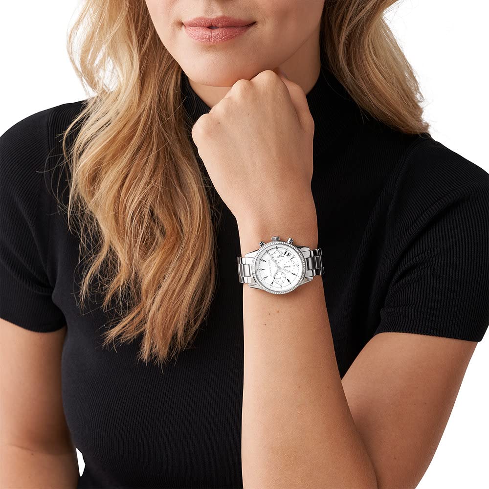  Shop Authentic Michael Kors Ritz Silver Dial Silver Steel Strap Watch for Women - MK6428 - Luxxuri