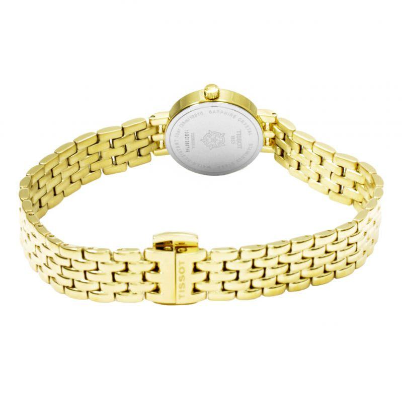  Shop Authentic Tissot T-Lady Lovely Mother of Pearl Dial Gold Steel Strap Watch For Women - T058.009.63.116.00 - Luxxuri