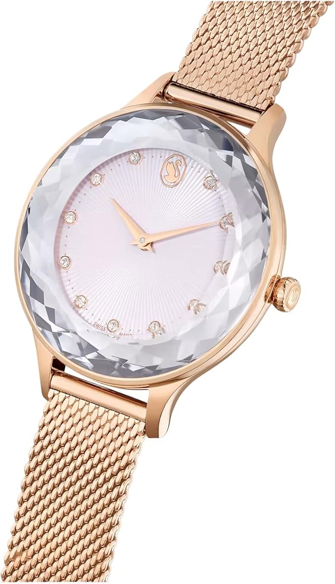  Shop Authentic Swarovski Octea Nova Silver Dial Rose Gold Mesh Strap Watch for Women - 5650011 - Luxxuri