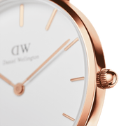  Shop Authentic Daniel Wellington Petite Durham White Dial Brown Leather Strap Watch For Women - DW00100172 - Luxxuri