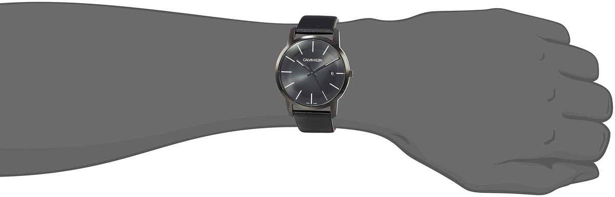  Shop Authentic Calvin Klein City Quartz Black Dial Black Leather Strap Watch for Men - K2G2G4CX - Luxxuri