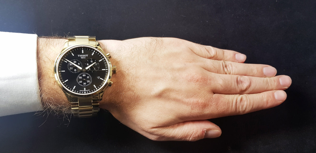  Shop Authentic Tissot Chrono XL Classic Black Dial Gold Steel Strap Watch for Men - T116.617.33.051.00 - Luxxuri