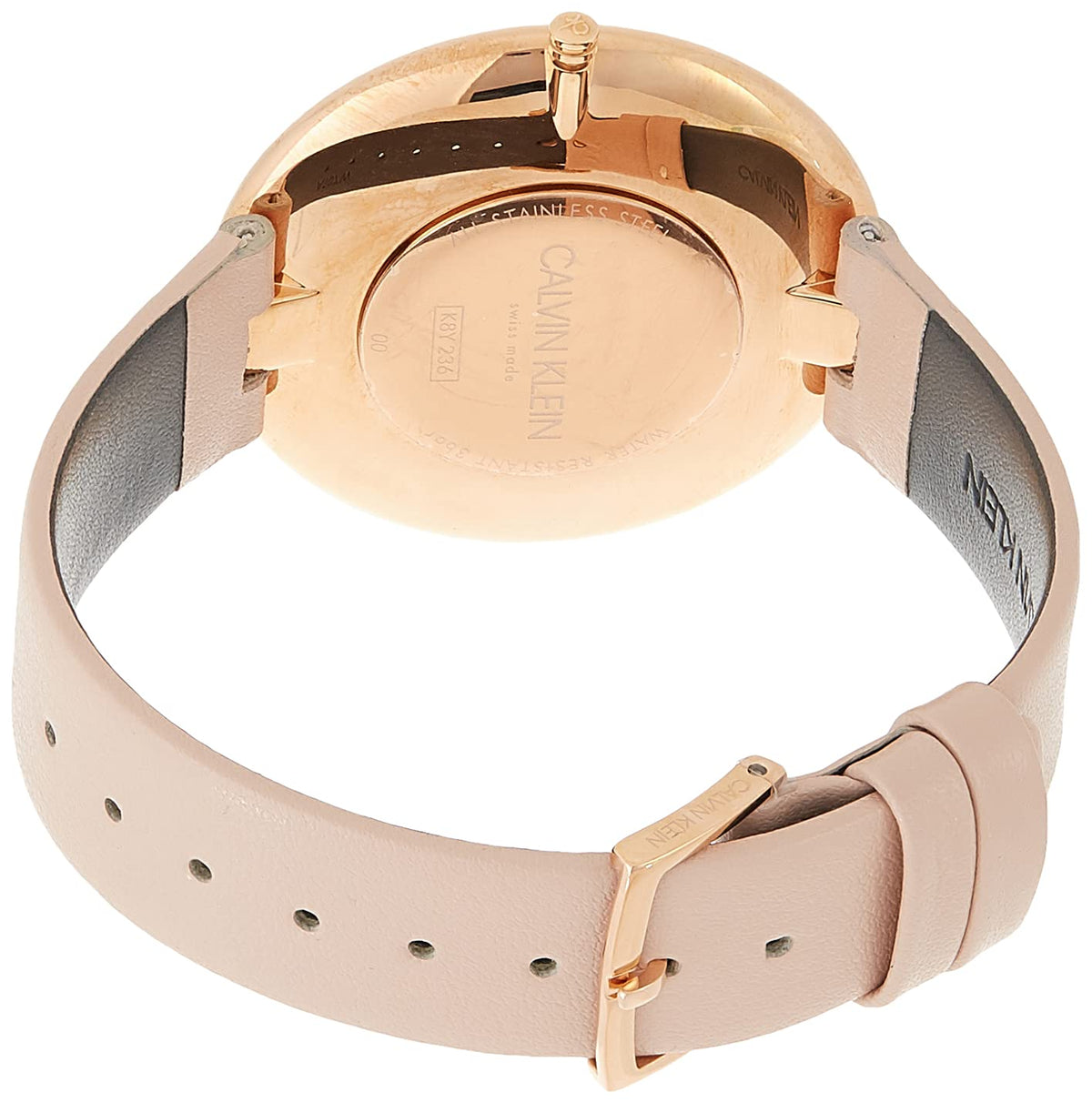  Shop Authentic Calvin Klein Full Moon Silver Dial Pink Leather Stap Watch for Women - K8Y236Z6 - Luxxuri