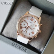  Shop Authentic Guess Solar White Dial White Rubber Strap Watch For Women - W1135L1 - Luxxuri