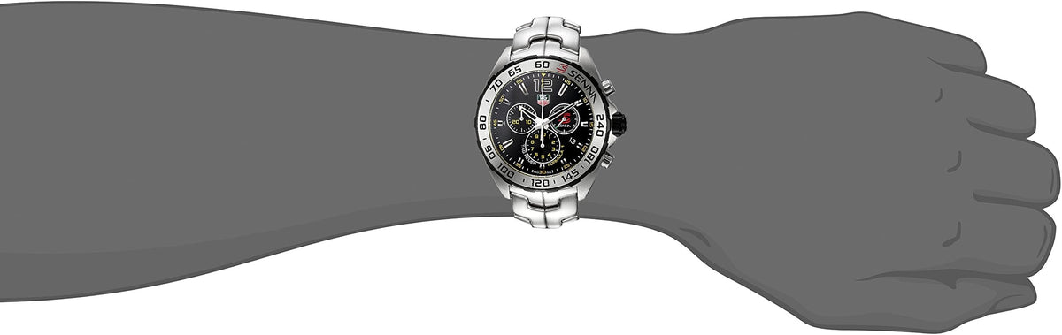  Shop Authentic Tag Heuer Formula 1 Senna Limited Edition Chronograph Black Dial Silver Steel Strap Watch for Men - CAZ1013.BA0883 - Luxxuri