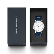  Shop Authentic Daniel Wellington Dapper Somerset White Dial Blue Leather Strap Watch For Men - DW00100192 - Luxxuri