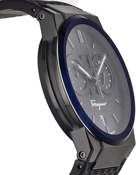  Shop Authentic Salvatore Ferragamo Sapphire Chrono Black Dial Black Rubber Strap Watch for Men - SFME00621 - Luxxuri