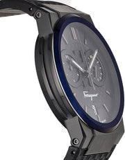  Shop Authentic Salvatore Ferragamo Sapphire Chrono Black Dial Black Rubber Strap Watch for Men - SFME00621 - Luxxuri