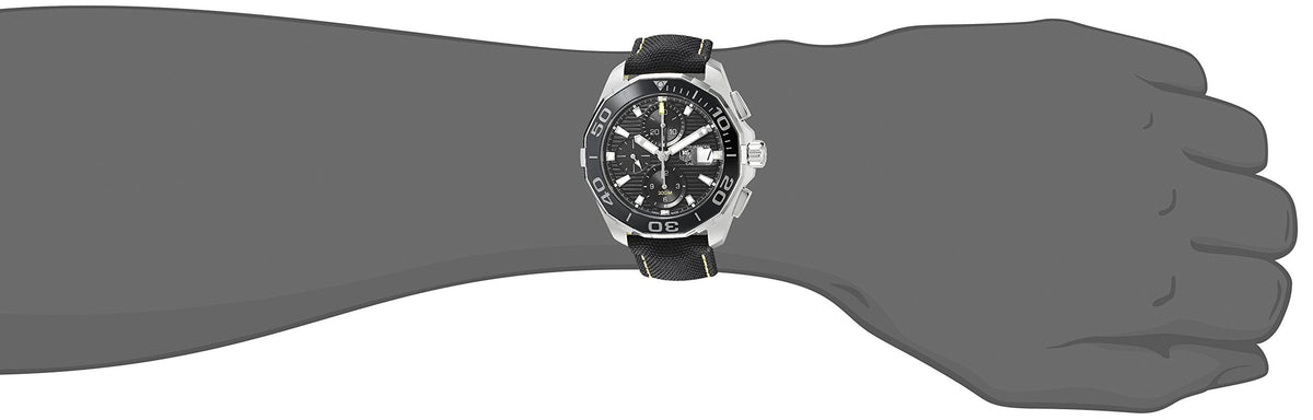  Shop Authentic Tag Heuer Aquaracer Automatic Chronograph Black Dial Black Nylon Strap Watch for Men - CAY211A.FC6361 - Luxxuri