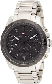  Shop Authentic Tommy Hilfiger Iconic Quartz Black Dial Silver Steel Strap Watch for Men - 1791564 - Luxxuri