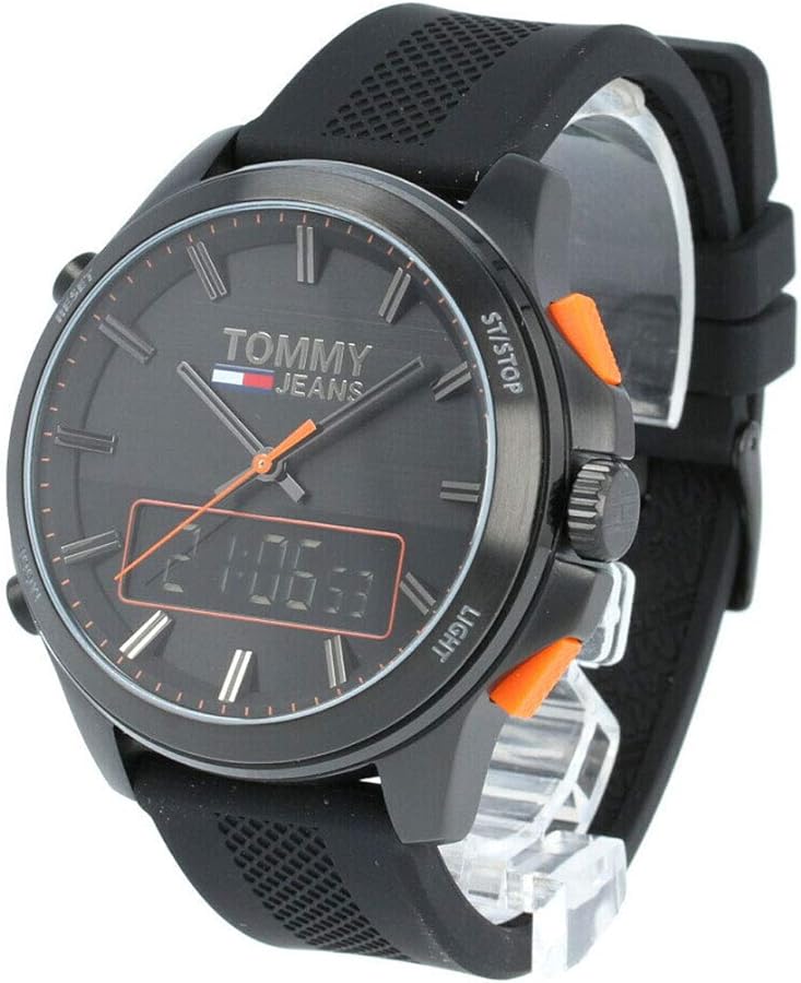  Shop Authentic Tommy Hilfiger Jeans Analog Black Dial Black Silicone Strap Watch For Men - 1791763 - Luxxuri