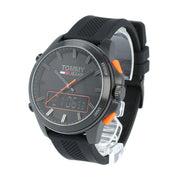  Shop Authentic Tommy Hilfiger Jeans Analog Black Dial Black Silicone Strap Watch For Men - 1791763 - Luxxuri