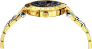  Shop Authentic Versace V-Race Quartz Black Dial Gold Steel Strap Watch For Men - VEBV00519 - Luxxuri