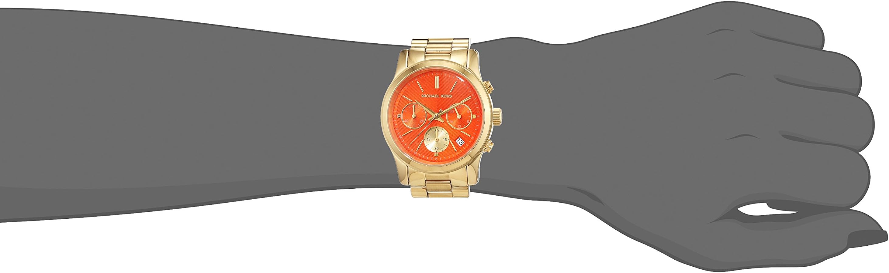  Shop Authentic Michael Kors Runway Chronograph Orange Dial Gold Steep Strap Watch For Women - MK6162 - Luxxuri