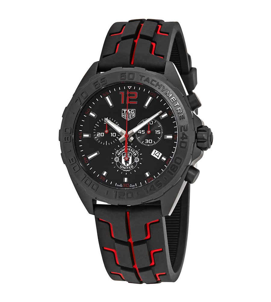  Shop Authentic Tag Heuer Formula 1 Manchester United Limited Edition Black Dial Black & Red Rubber Strap Watch for Men - CAZ101J.FT8027 - Luxxuri