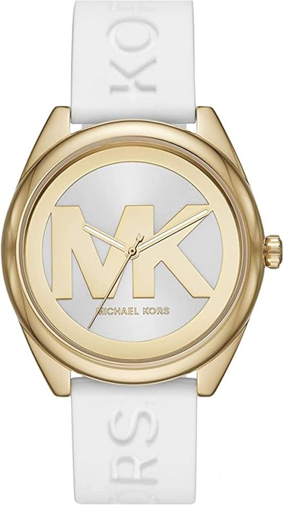  Shop Authentic Michael Kors Janelle Three Hand Silver Dial White Rubber Strap Watch For Women - MK7141 - Luxxuri