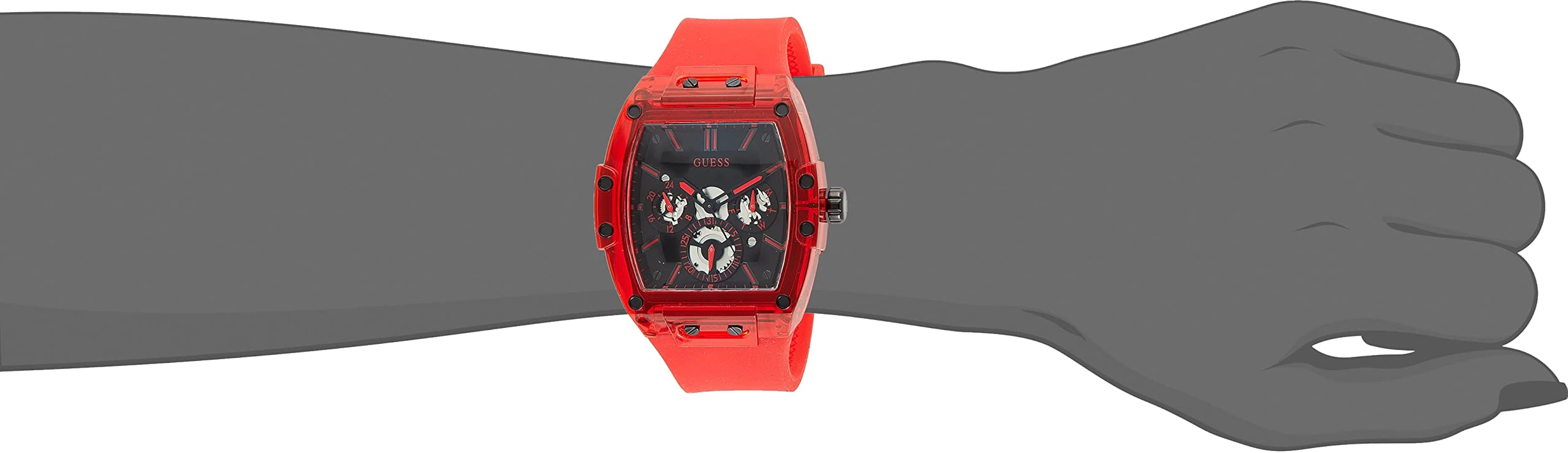  Shop Authentic Guess Phoenix Multifunction Black Dial Red Rubber Strap Watch for Men - GW0203G5 - Luxxuri