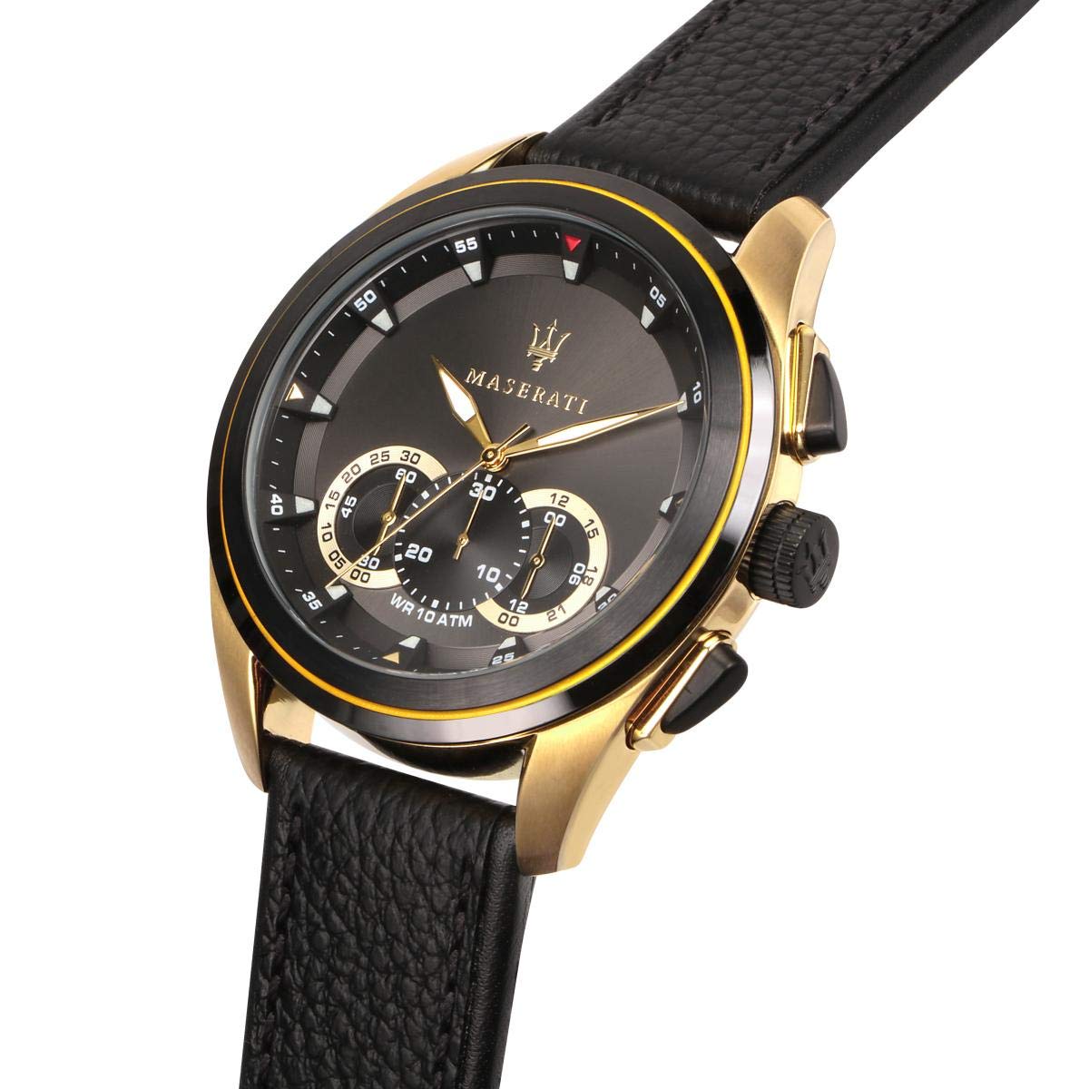  Shop Authentic Maserati Traguardo Chronograph Black Dial Black Leather Strap Watch For Men - R8871612033 - Luxxuri