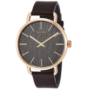  Shop Authentic Calvin Klein Even Grey Dial Brown Leather Strap Watch for Women - K7B216G3 - Luxxuri