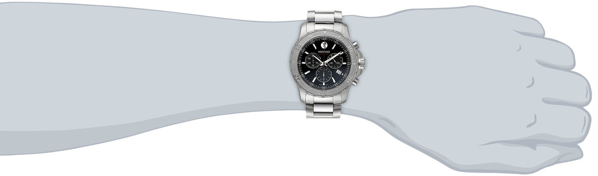  Shop Authentic Movado Series 800 Chronograph Black Dial Silver Steel Strap Watch For Men - 2600110 - Luxxuri